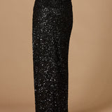 Long Side-Slit Beaded Skirt