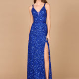Beaded Prom Dress with High Slit