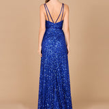 Beaded Prom Dress with High Slit