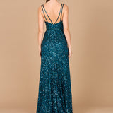 Beaded Prom Dress with High Slit