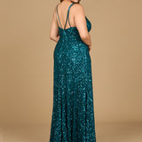 Beaded Prom Dress with High Slit