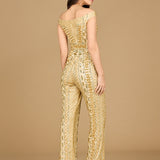 Beaded Off Shoulder Jumpsuit