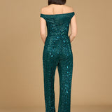 Beaded Off Shoulder Jumpsuit