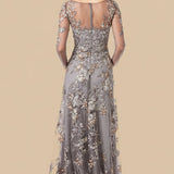 Long Sleeve Modest Lace Gown