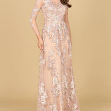 Long Sleeve Modest Lace Gown