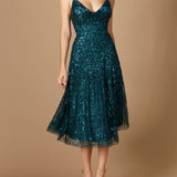 Flowing, Sequin Midi Dress