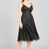 Flowing, Sequin Midi Dress