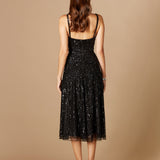 Flowing, Sequin Midi Dress
