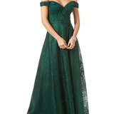 Tonal Beaded Off Shoulder Ballgown | 29349