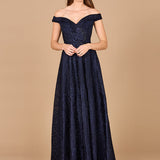 Tonal Beaded Off Shoulder Ballgown | 29349
