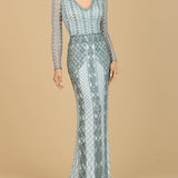Long Sleeve Beaded Dress