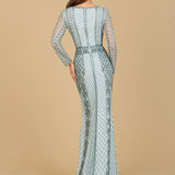 Long Sleeve Beaded Dress