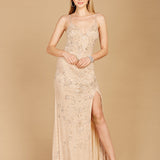 Beaded Tank Dress with Slit  - OUTLET