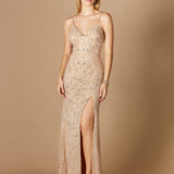 Beaded Tank Dress with Slit  - OUTLET