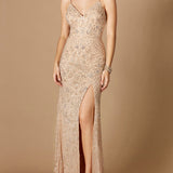Beaded Tank Dress with Slit  - OUTLET