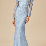 Long Sleeve Lace Mermaid Gown