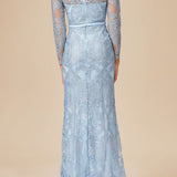 Long Sleeve Lace Mermaid Gown