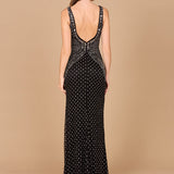 Lara 29499 - Embellished Long Dress with Thigh High Slit