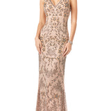 Lara 29530 - Stylish Cowl Draped Back Dress