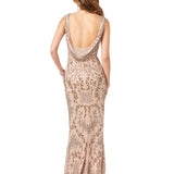 Lara 29530 - Stylish Cowl Draped Back Dress