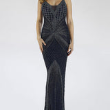 Lara 29595 - Spaghetti Strap Navy Dress