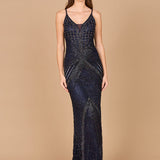 Lara 29595 - Spaghetti Strap Navy Dress