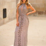 Halter Neck Dress with Keyhole