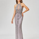 Halter Neck Dress with Keyhole