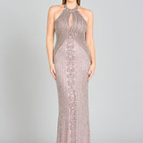 Halter Neck Dress with Keyhole