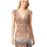Lara 29609 - Beaded Fringe Short Cocktail Dress