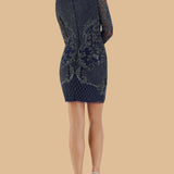 Lara 29610 - Long Sleeve Beaded Cocktail Dress