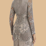 Lara 29610 - Long Sleeve Beaded Cocktail Dress