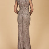 Lara 29615 - Long Sleeve Beaded Dress