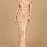 Lara 29615 - Long Sleeve Beaded Dress