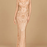 Lara 29615 - Long Sleeve Beaded Dress