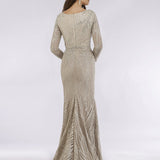 Lara 29617 - Long Sleeves Lace Mermaid Gown