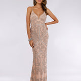 Lara 29744 - Spaghetti Strap Beaded Dress