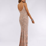 Lara 29744 - Spaghetti Strap Beaded Dress