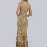 Lara 29744 - Spaghetti Strap Beaded Dress