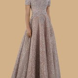 Sheer Off Shoulder Ball Gown | Lara 29765