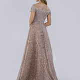 Sheer Off Shoulder Ball Gown | Lara 29765