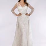 Lara 29782 - Beaded Lace Overskirt Ballgown