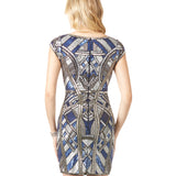Lara 29909 - Beaded, V-neck Mini Dress
