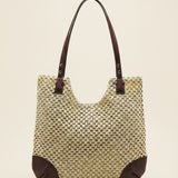 Woven Hollow-Out Shoulder Tote Bag