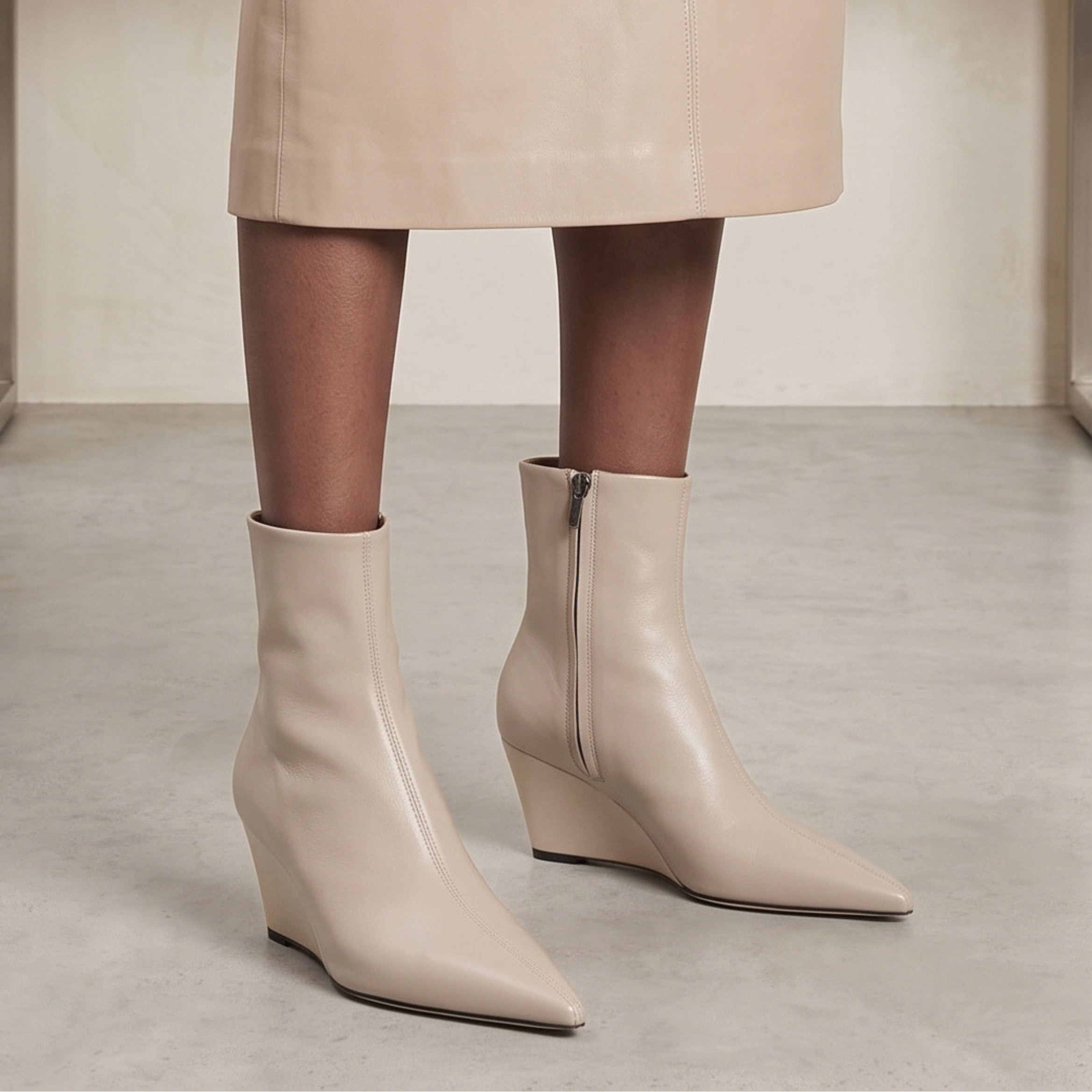 Jody Leather Wedge Boots