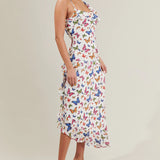 Butterfly Garden Ruffle Midi Dress