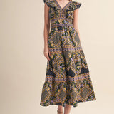 Midnight Provence Midi Dress