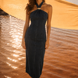 STATEMENT DENIM MIDI DRESS