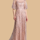 Lara 33277 - Cape Sleeve Mother's Gown