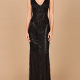 Lara 33552 - Fitted Dress With Tonal Beading
